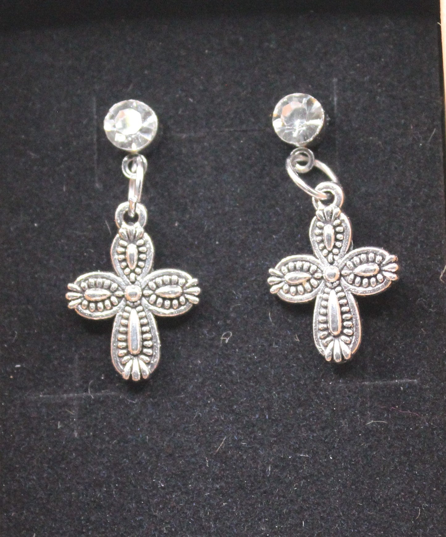 Antique post cross earring