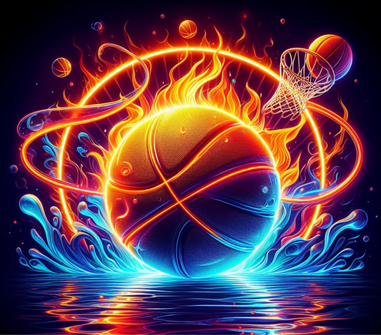 #127 FLAMING BASKETBALL