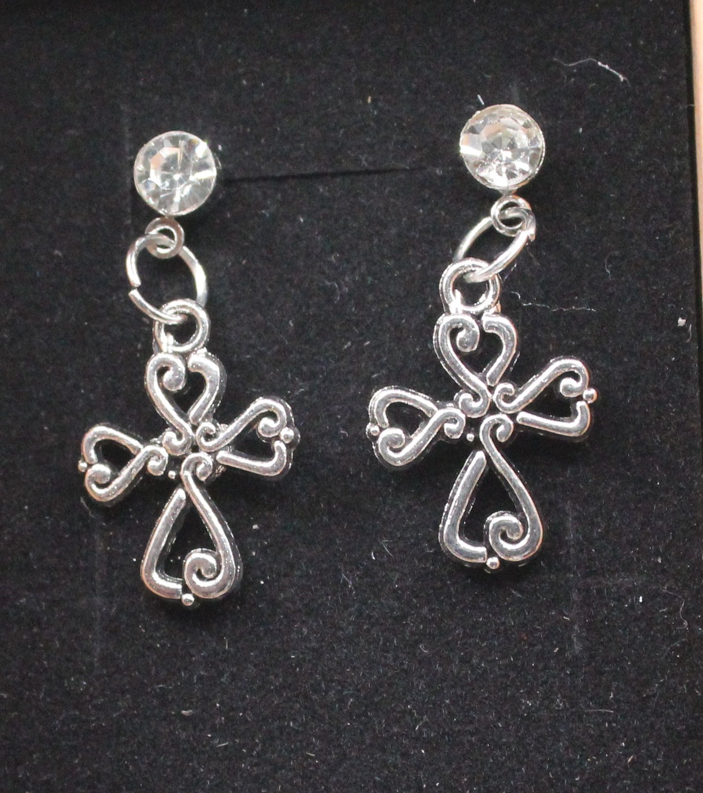 Antique post cross earring