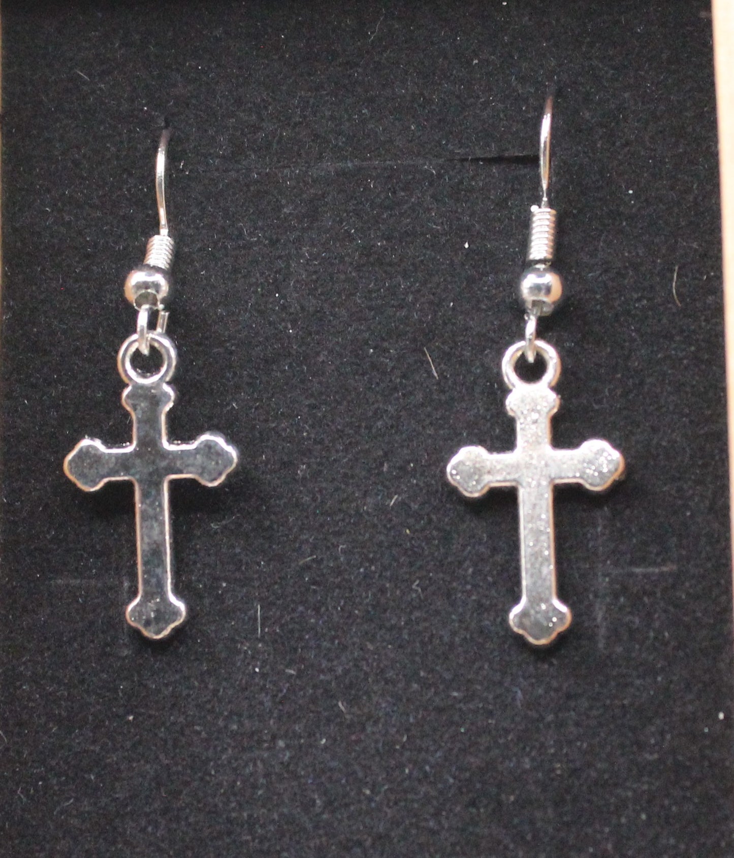 Antique silver cross earrings