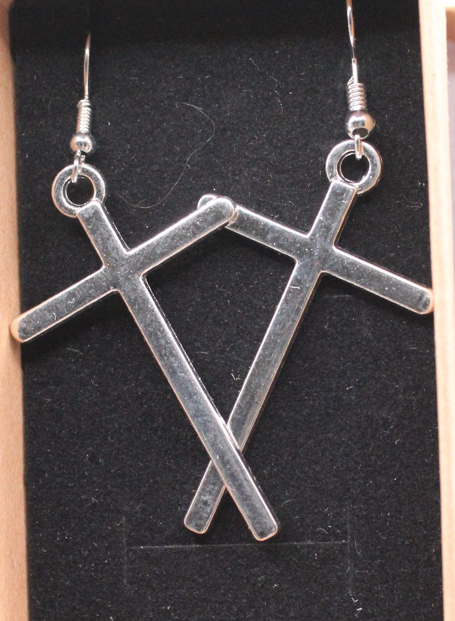 Antique silver cross earrings