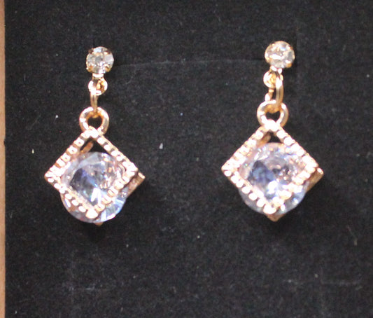 Cubic zircon earring gold