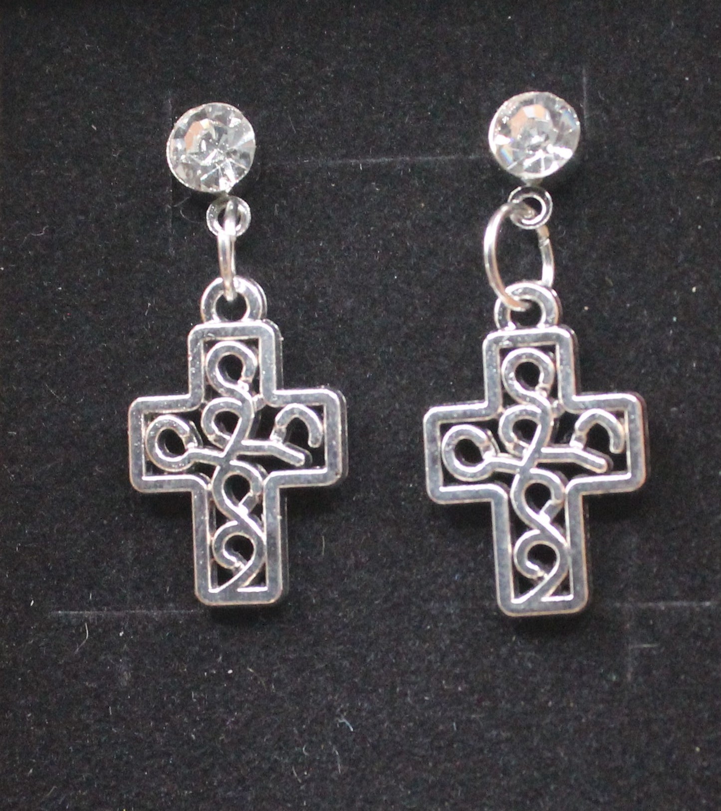 Antique post cross earring