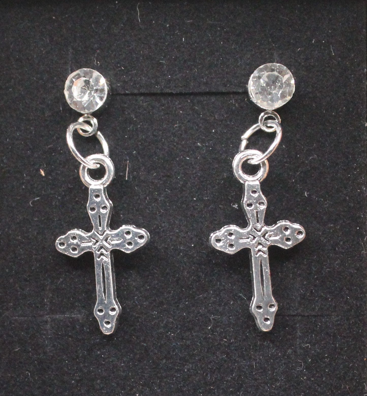 Antique post cross earring