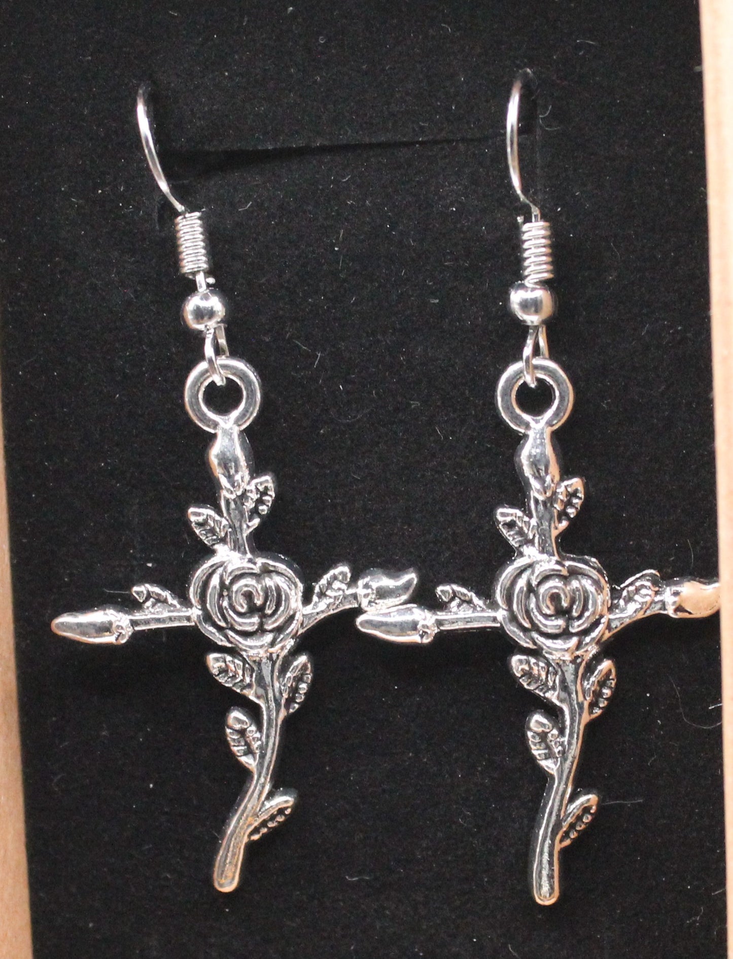 Antique silver cross earrings