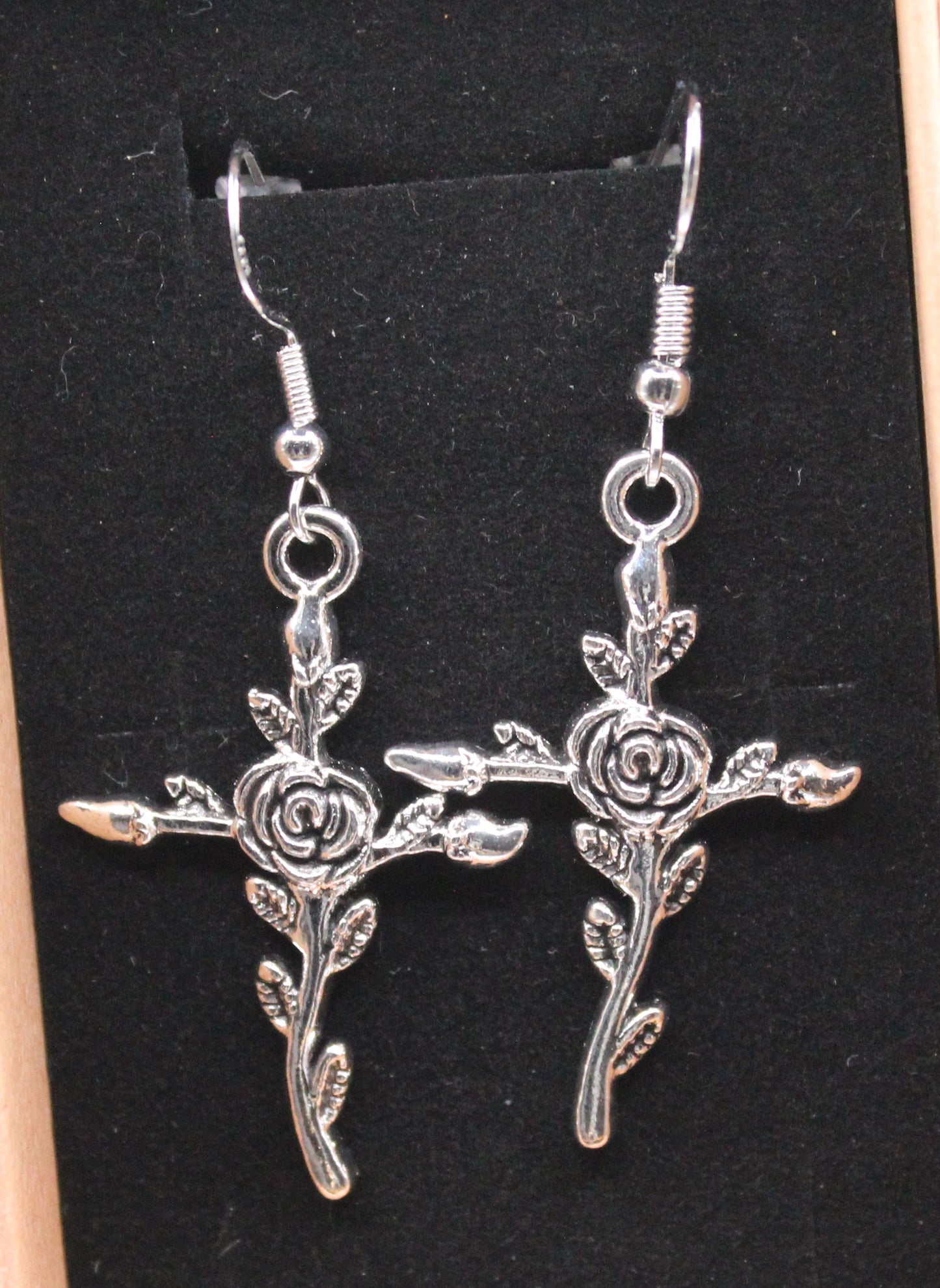 Antique silver cross earrings