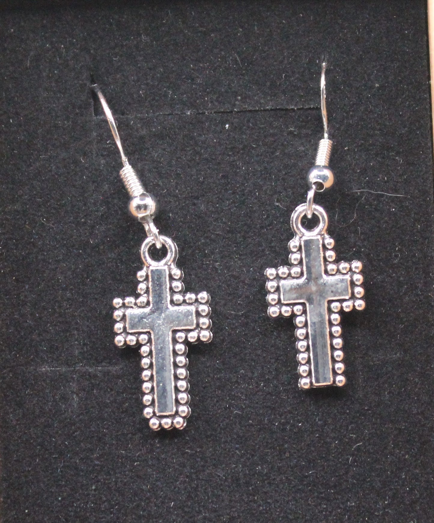 Antique silver cross earrings