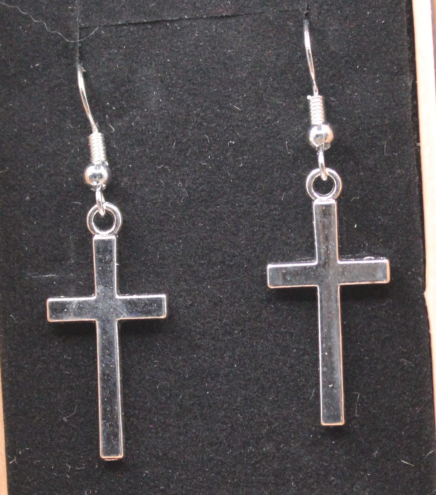 Antique silver cross earrings