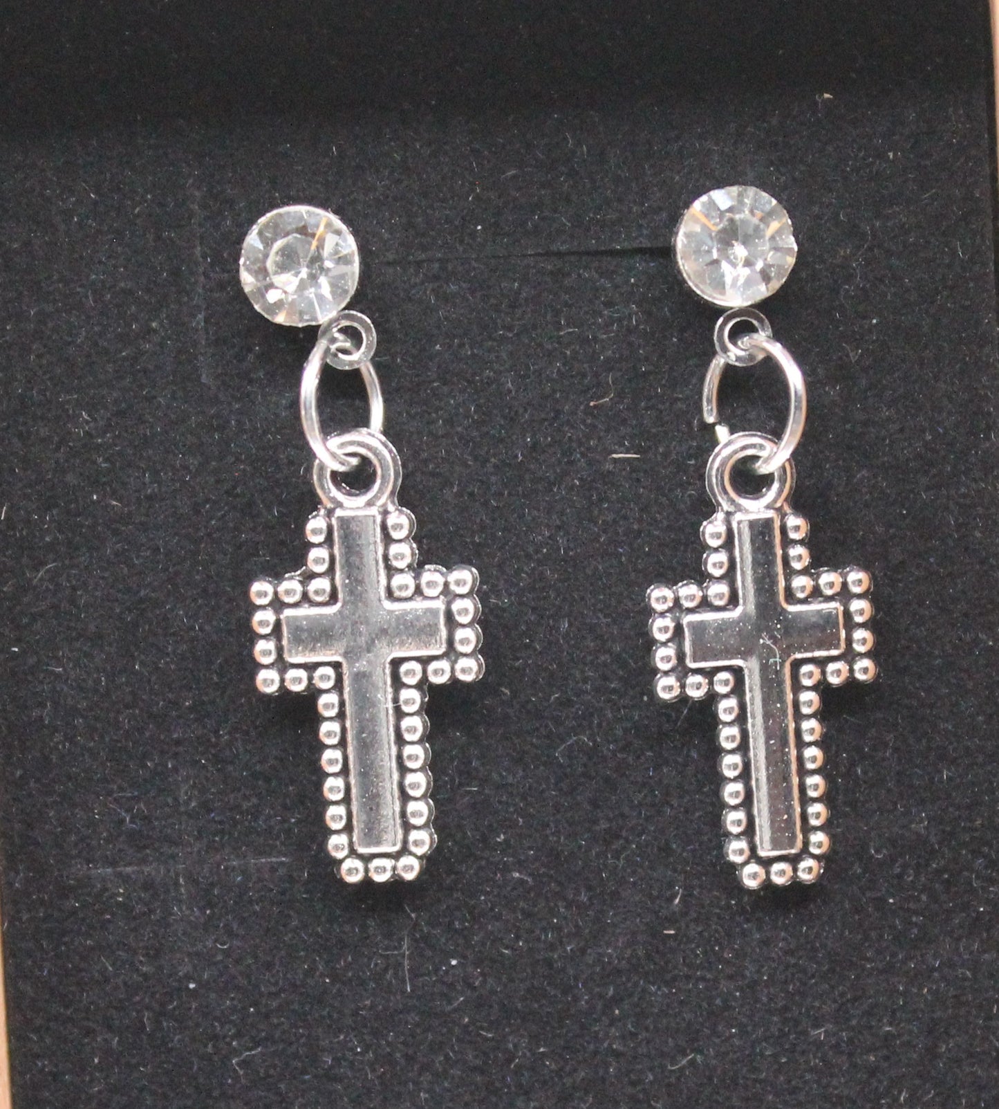 Antique post cross earring