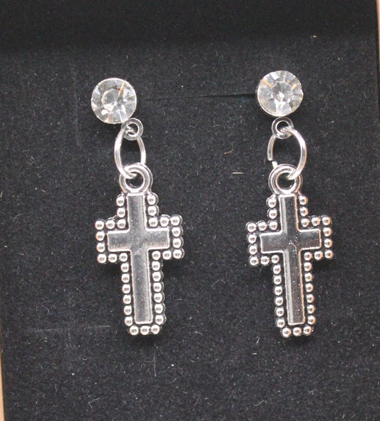 Antique post cross earring